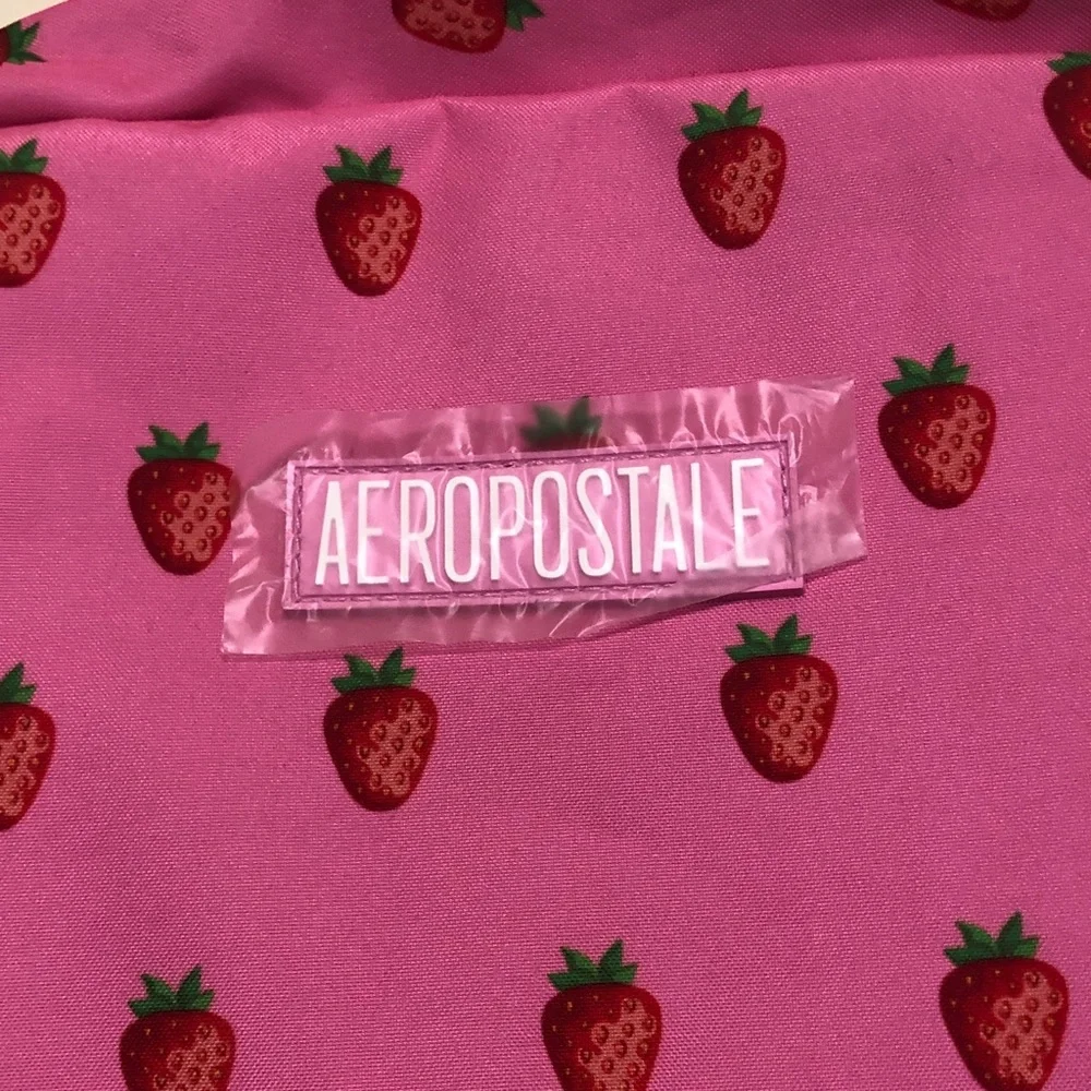 NWT Aeropostale Pink Strawberry Print Field Trip Backpack 11
